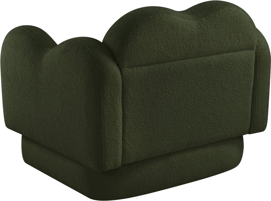 Bloom Teddy Fabric Upholstered Accent Chair in Green from Meridian - Luna Furniture