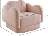 Bloom Teddy Fabric Upholstered Accent Chair in Pink from Meridian - Luna Furniture