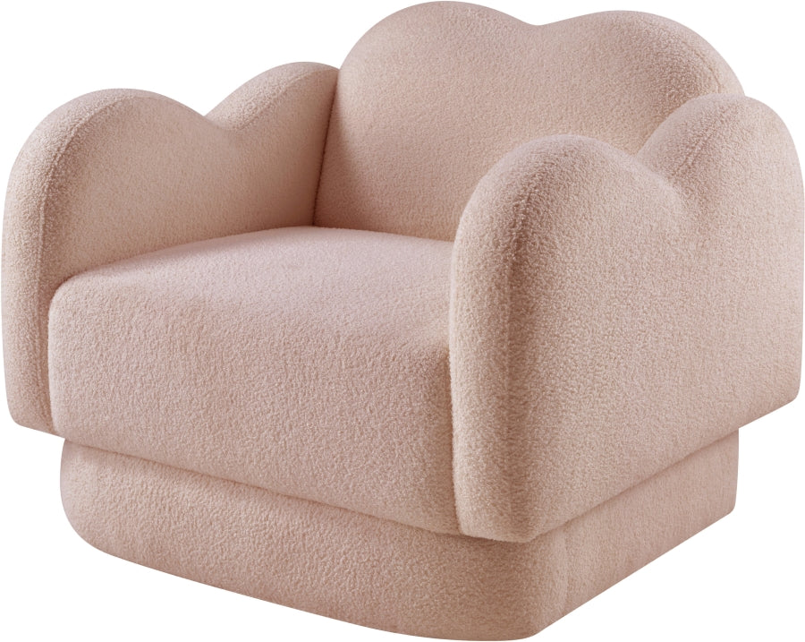 Bloom Teddy Fabric Upholstered Accent Chair in Pink from Meridian - Luna Furniture