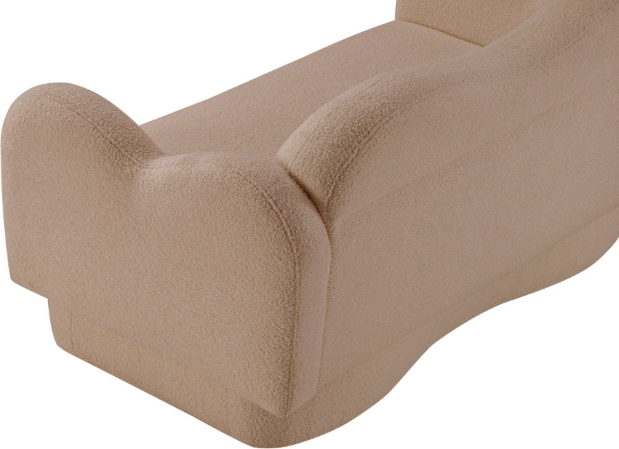 Bloom Teddy Fabric Upholstered Loveseat in Beige from Meridian - Luna Furniture