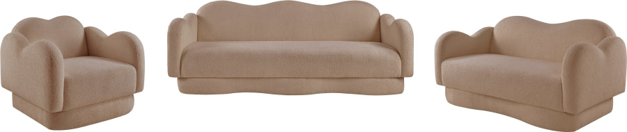 Bloom Teddy Fabric Upholstered Loveseat in Beige from Meridian - Luna Furniture