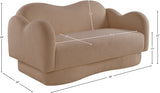 Bloom Teddy Fabric Upholstered Loveseat in Beige from Meridian - Luna Furniture