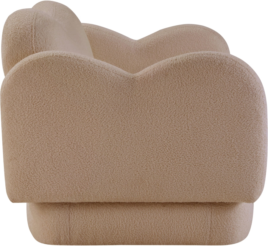 Bloom Teddy Fabric Upholstered Loveseat in Beige from Meridian - Luna Furniture