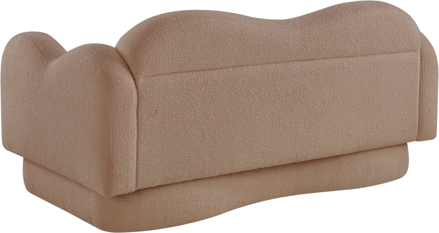 Bloom Teddy Fabric Upholstered Loveseat in Beige from Meridian - Luna Furniture