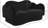 Bloom Teddy Fabric Upholstered Loveseat in Black from Meridian - Luna Furniture