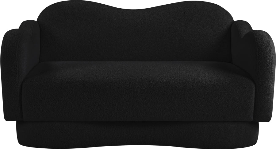 Bloom Teddy Fabric Upholstered Loveseat in Black from Meridian - Luna Furniture