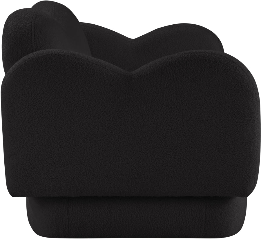 Bloom Teddy Fabric Upholstered Loveseat in Black from Meridian - Luna Furniture