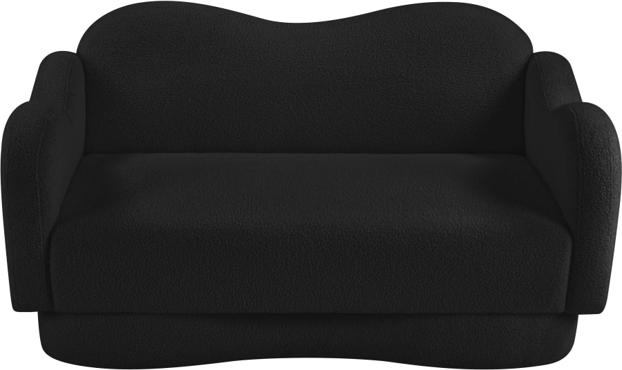 Bloom Teddy Fabric Upholstered Loveseat in Black from Meridian - Luna Furniture