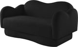 Bloom Teddy Fabric Upholstered Loveseat in Black from Meridian - Luna Furniture