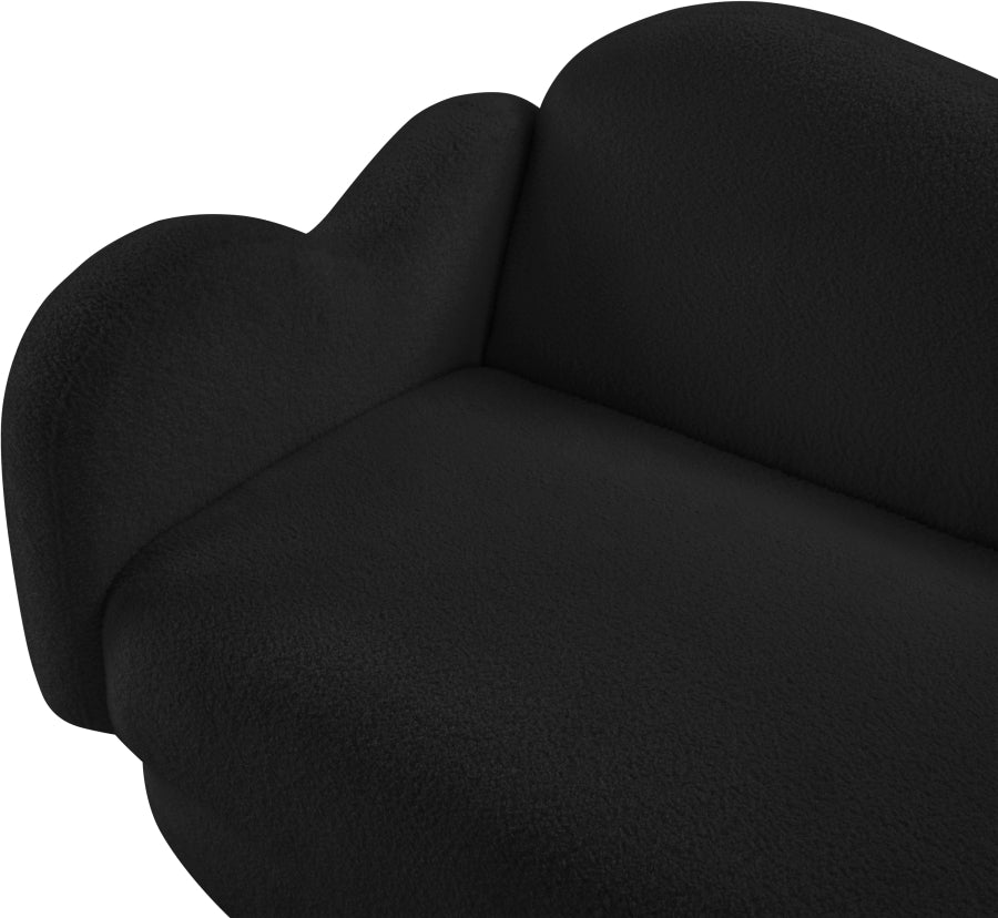 Bloom Teddy Fabric Upholstered Loveseat in Black from Meridian - Luna Furniture