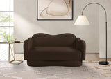 Bloom Teddy Fabric Upholstered Loveseat in Brown from Meridian - Luna Furniture