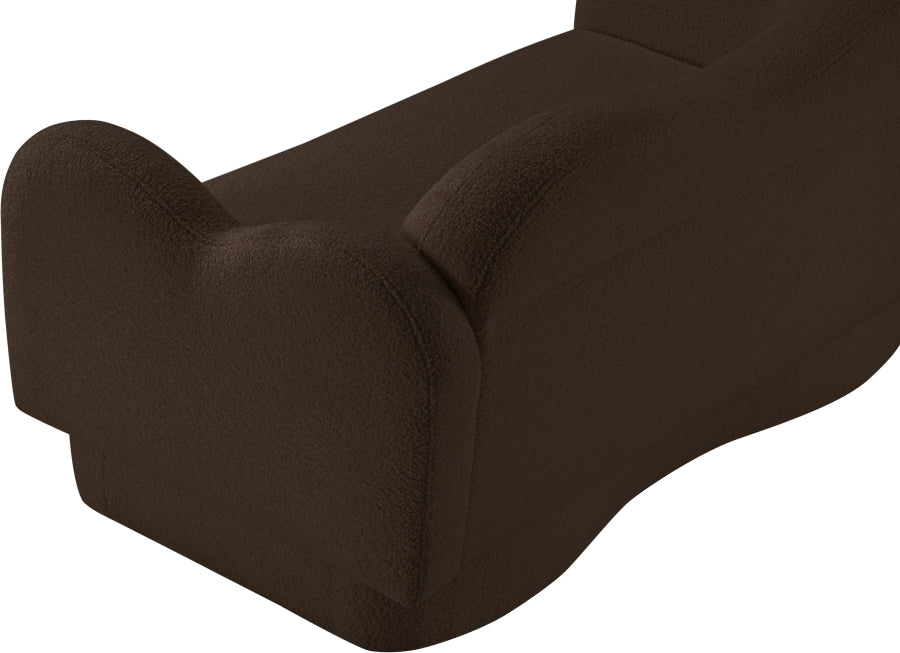 Bloom Teddy Fabric Upholstered Loveseat in Brown from Meridian - Luna Furniture