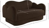 Bloom Teddy Fabric Upholstered Loveseat in Brown from Meridian - Luna Furniture