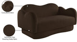 Bloom Teddy Fabric Upholstered Loveseat in Brown from Meridian - Luna Furniture