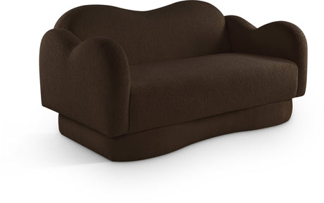 Bloom Teddy Fabric Upholstered Loveseat in Brown from Meridian - Luna Furniture