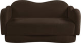 Bloom Teddy Fabric Upholstered Loveseat in Brown from Meridian - Luna Furniture