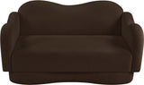 Bloom Teddy Fabric Upholstered Loveseat in Brown from Meridian - Luna Furniture