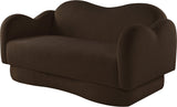 Bloom Teddy Fabric Upholstered Loveseat in Brown from Meridian - Luna Furniture