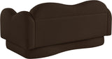 Bloom Teddy Fabric Upholstered Loveseat in Brown from Meridian - Luna Furniture