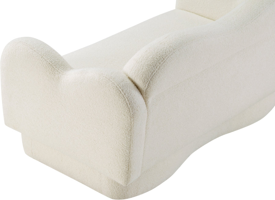 Bloom Teddy Fabric Upholstered Loveseat in Cream from Meridian - Luna Furniture