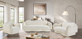 Bloom Teddy Fabric Upholstered Loveseat in Cream from Meridian - Luna Furniture