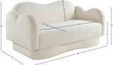 Bloom Teddy Fabric Upholstered Loveseat in Cream from Meridian - Luna Furniture