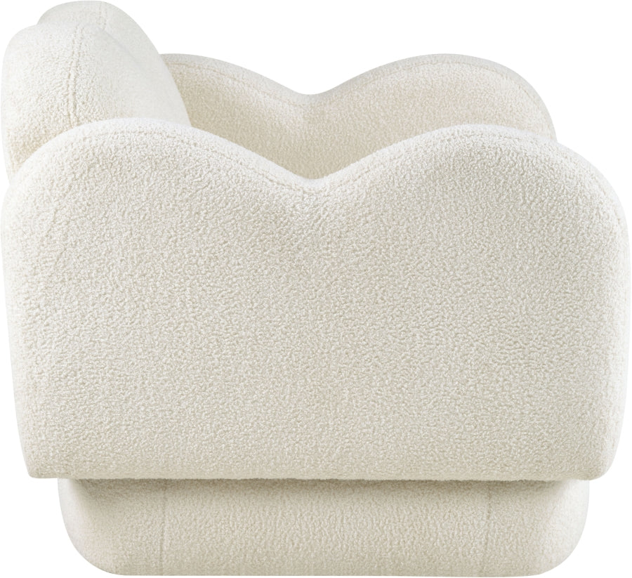 Bloom Teddy Fabric Upholstered Loveseat in Cream from Meridian - Luna Furniture