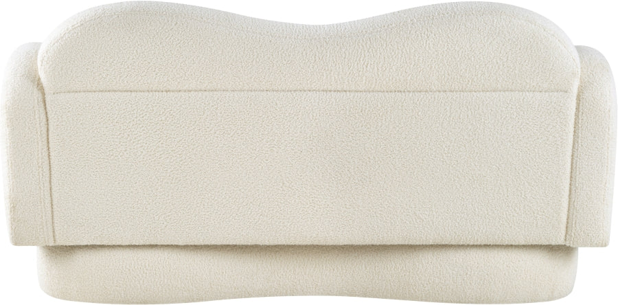 Bloom Teddy Fabric Upholstered Loveseat in Cream from Meridian - Luna Furniture