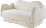 Bloom Teddy Fabric Upholstered Loveseat in Cream from Meridian - Luna Furniture