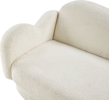 Bloom Teddy Fabric Upholstered Loveseat in Cream from Meridian - Luna Furniture