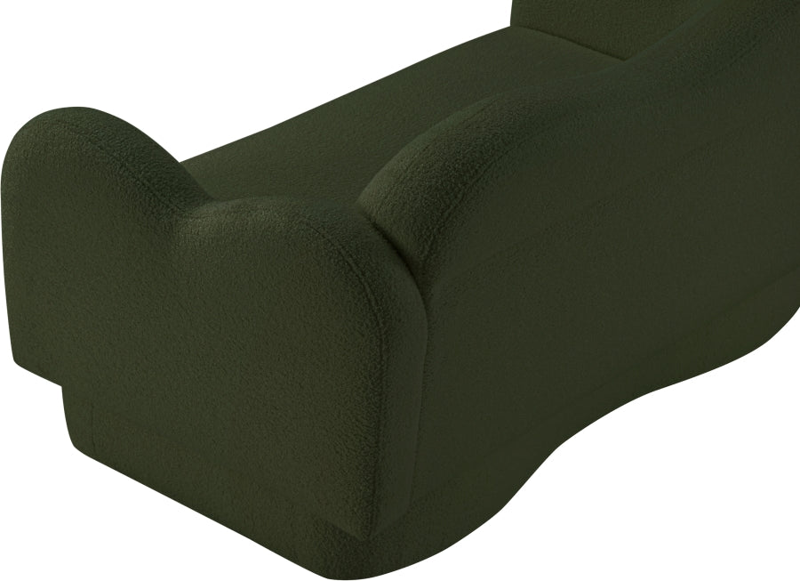 Bloom Teddy Fabric Upholstered Loveseat in Green from Meridian - Luna Furniture