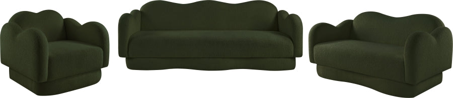 Bloom Teddy Fabric Upholstered Loveseat in Green from Meridian - Luna Furniture