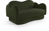 Bloom Teddy Fabric Upholstered Loveseat in Green from Meridian - Luna Furniture