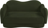 Bloom Teddy Fabric Upholstered Loveseat in Green from Meridian - Luna Furniture