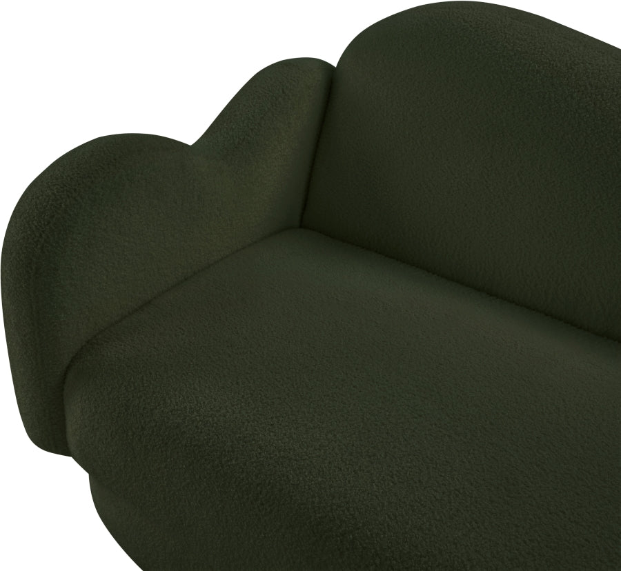 Bloom Teddy Fabric Upholstered Loveseat in Green from Meridian - Luna Furniture