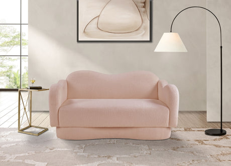 Bloom Teddy Fabric Upholstered Loveseat in Pink from Meridian - Luna Furniture