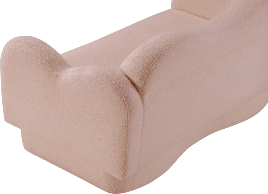 Bloom Teddy Fabric Upholstered Loveseat in Pink from Meridian - Luna Furniture