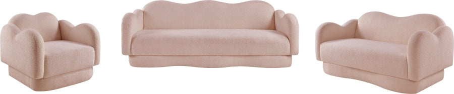 Bloom Teddy Fabric Upholstered Loveseat in Pink from Meridian - Luna Furniture