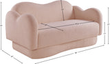 Bloom Teddy Fabric Upholstered Loveseat in Pink from Meridian - Luna Furniture