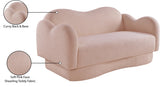 Bloom Teddy Fabric Upholstered Loveseat in Pink from Meridian - Luna Furniture