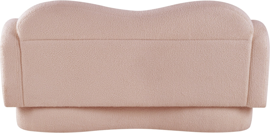 Bloom Teddy Fabric Upholstered Loveseat in Pink from Meridian - Luna Furniture