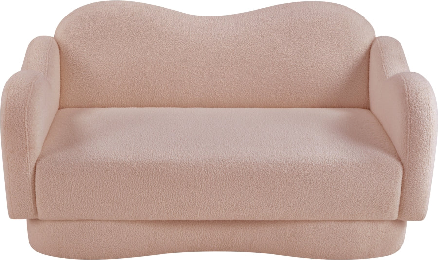 Bloom Teddy Fabric Upholstered Loveseat in Pink from Meridian - Luna Furniture