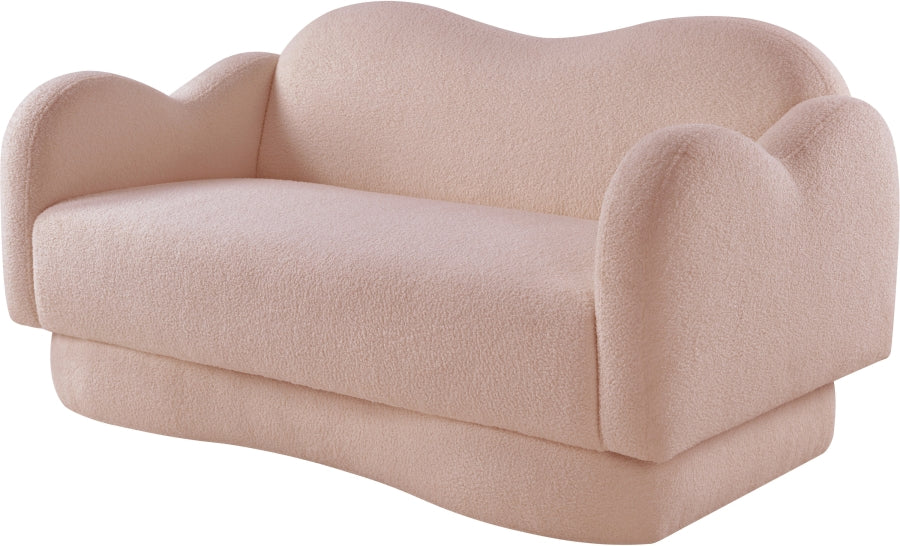 Bloom Teddy Fabric Upholstered Loveseat in Pink from Meridian - Luna Furniture