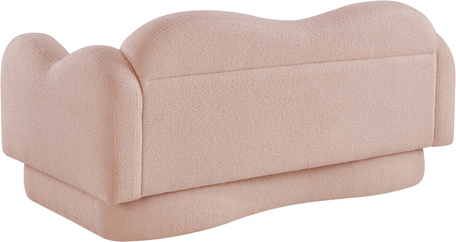 Bloom Teddy Fabric Upholstered Loveseat in Pink from Meridian - Luna Furniture