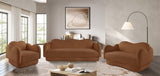 Bloom Teddy Fabric Upholstered Loveseat in Saddle from Meridian - Luna Furniture