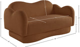 Bloom Teddy Fabric Upholstered Loveseat in Saddle from Meridian - Luna Furniture