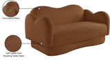 Bloom Teddy Fabric Upholstered Loveseat in Saddle from Meridian - Luna Furniture