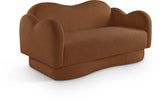 Bloom Teddy Fabric Upholstered Loveseat in Saddle from Meridian - Luna Furniture