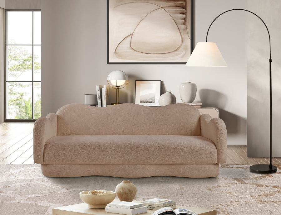 Bloom Teddy Fabric Upholstered Sofa in Beige from Meridian - Luna Furniture