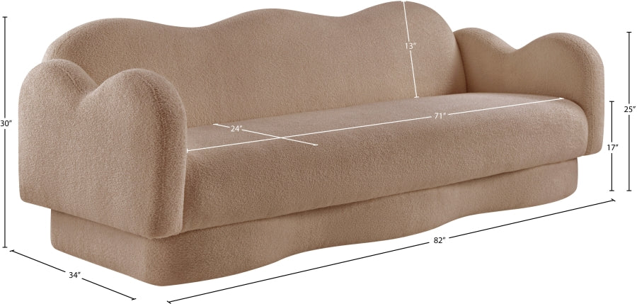 Bloom Teddy Fabric Upholstered Sofa in Beige from Meridian - Luna Furniture